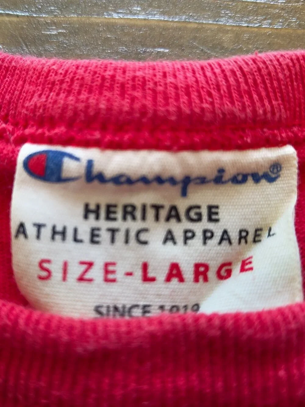 Champion Heritage All Over Print Logo Tee Size Large Red - Picture 2 of 5